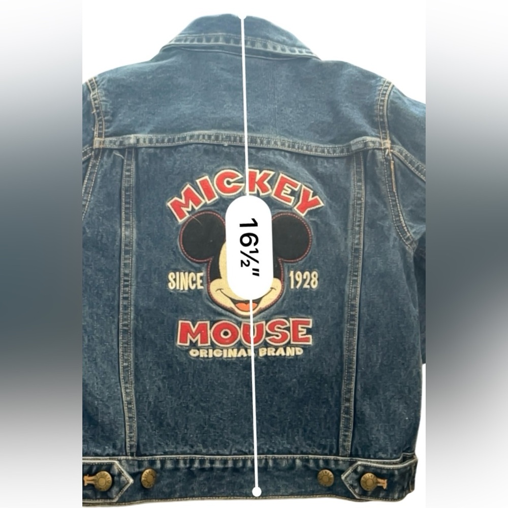 Vtg Disney Store Mickey Mouse 1928 MVP Division Denim Varsity Jacket - Picture 7 of 8